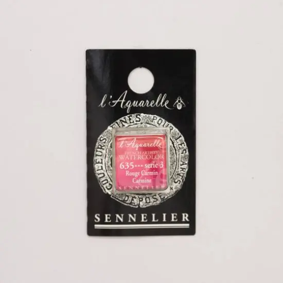 Sennelier French Artists' Watercolor Paint, Half Pan 635 Carmine {1}