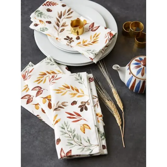 DII&reg; Thanksgiving Thankful Autumn Fall Leaves Dinner Napkins, 6ct. {6}