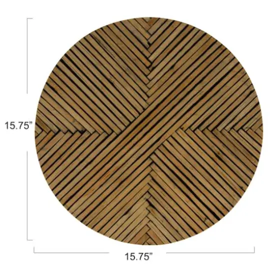Hello Honey® 15.75" Black & Natural Geometric Stripes Lazy Susan {5}