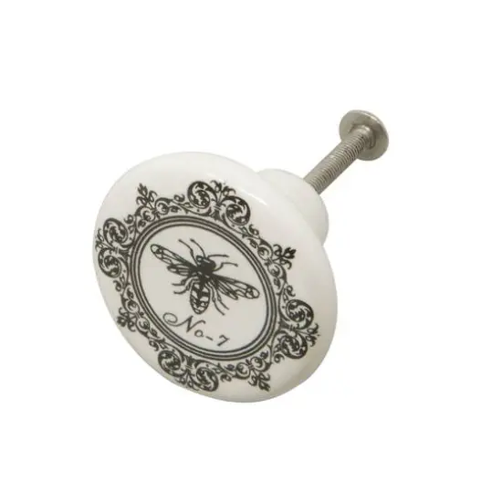 Dritz&reg; Black & White Ceramic Classic Bee Knob, 6ct. {5}