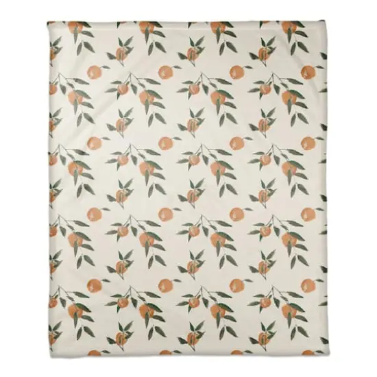 Peachy Pattern 50" x 60" Coral Fleece Blanket {1}