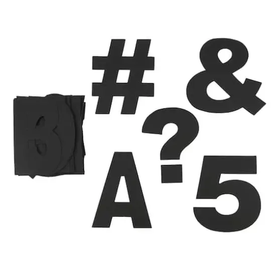 4" Black Project Letters, Numbers & Characters by B2C&trade; {1}