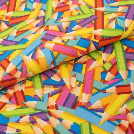 SINGER Rainbow Packed Colored Pencils Cotton Fabric {3}