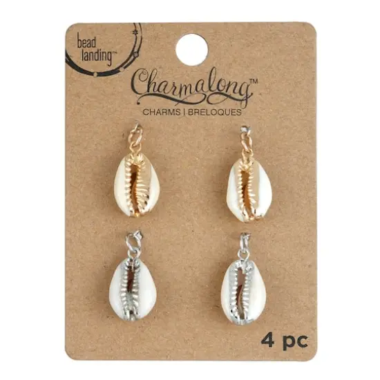 Charmalong&trade; Gold & Rhodium Shell Charms by Bead Landing&trade; {1}