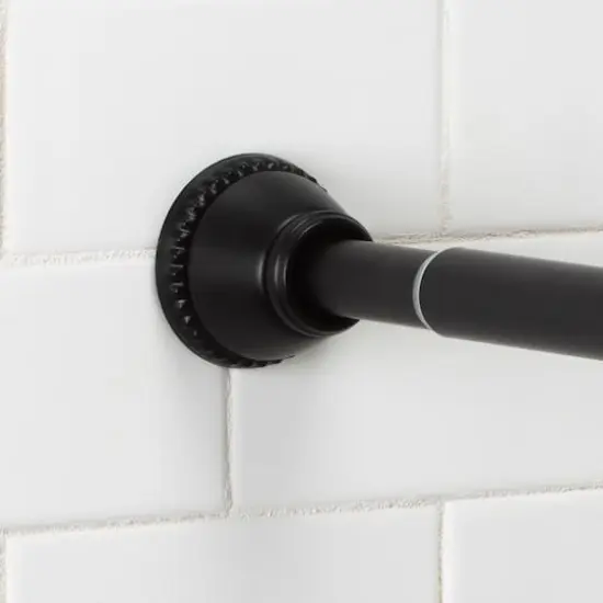 Bath Bliss Matte Black Decorative Tension Shower Rod {6}