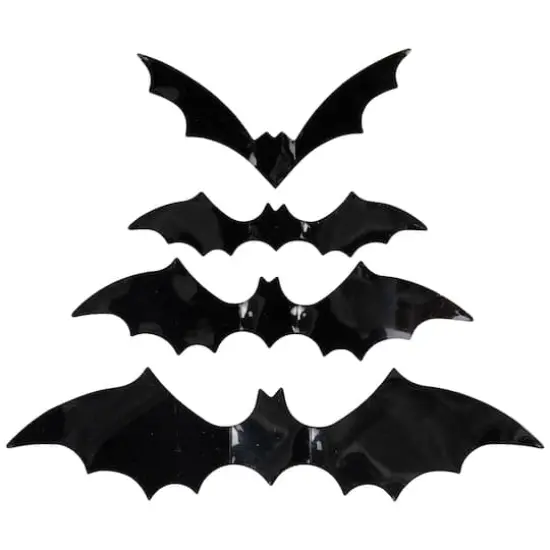 22" Black Pre-Lit Halloween Twig Wreath with Bats {3}