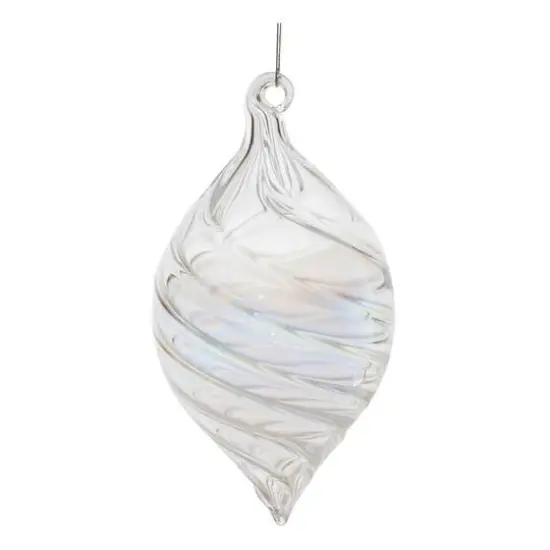 Iridescent Swirl Glass Ornaments Set {5}