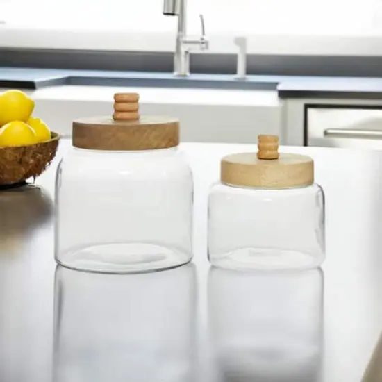 Clear Glass Farmhouse Canisters Set {1}
