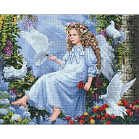 Wizardi Angel & Doves Diamond Painting Kit {1}
