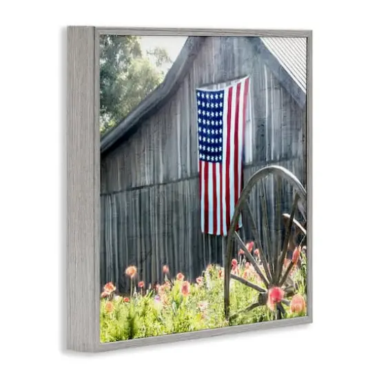 Stupell Industries Americana Barn Floral Farmland Framed Giclee Art Gray {4}