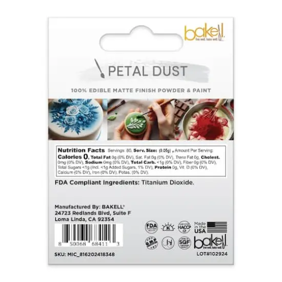 Bakell&reg; Petal Dust Edible Matte Finish Powder White {6}