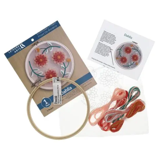 Leisure Arts&reg; 6" Dahlia Embroidery Kit {4}