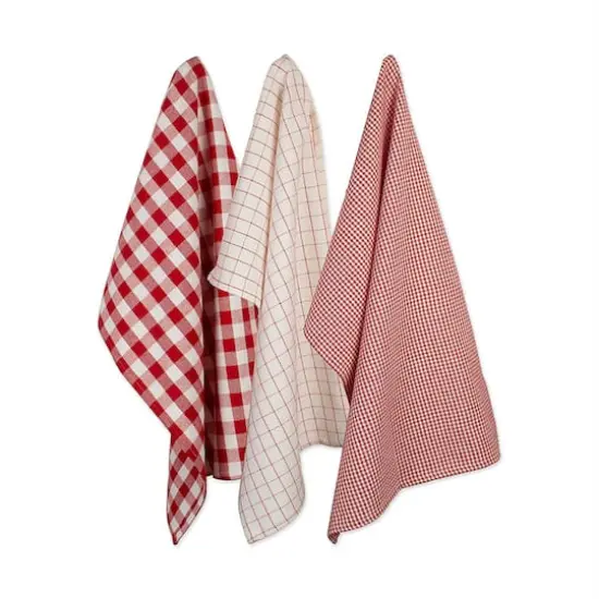 DII&reg; Holiday Checks Heavyweight Dishtowel & Dishcloth Set {1}