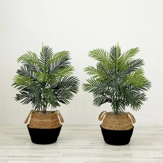 3ft. Artificial Areca Palm Tree with Handmade Jute & Cotton Basket {5}