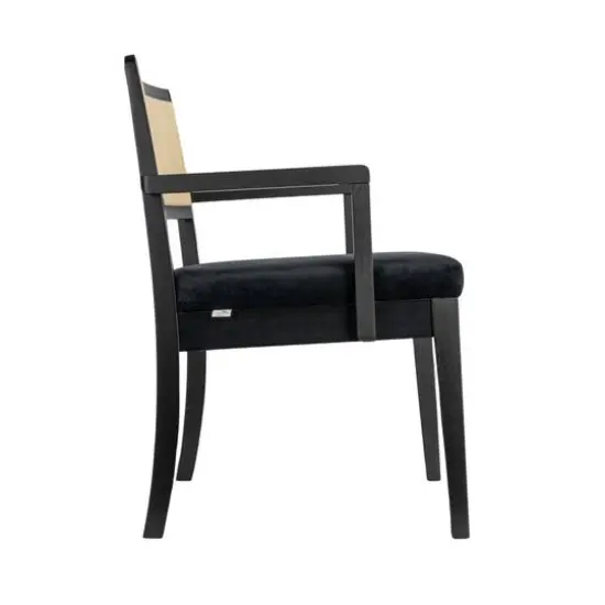 Hello Honey&reg; Crawford Mid-Century Modern Black Solid Wood Arm Chair {8}