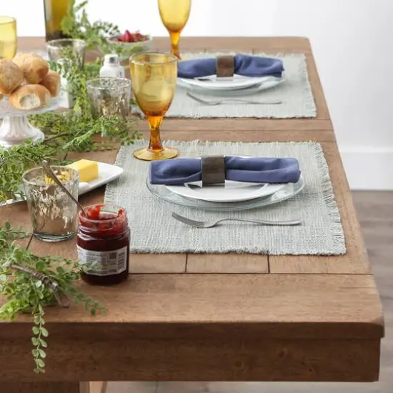 DII&reg; Basket Fringe Placemats, 4ct. Light Rain {4}