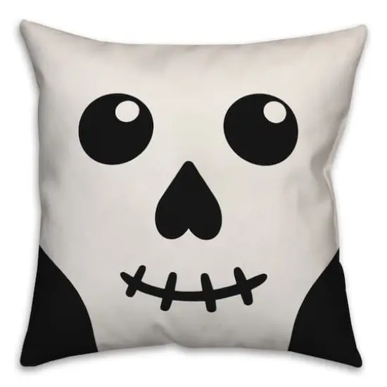 Skull Face Spun Poly Throw Pillow {1}