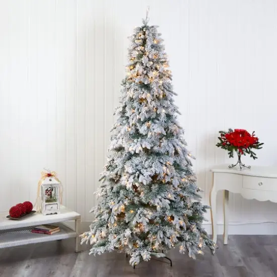 8ft. Pre-Lit Vermont Mixed Pine Artificial Christmas Tree, Clear LED Lights {3}