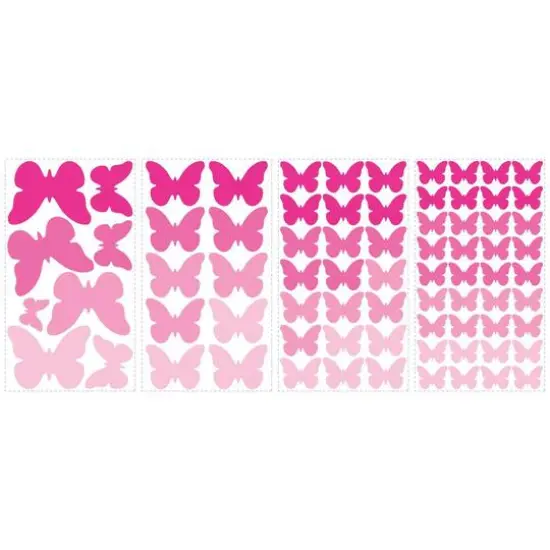 RoomMates Pink Flutter Butterflies Peel & Stick Wall Decals {3}