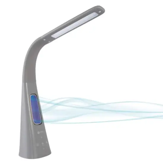 OttLite 26.5" Cool Breeze Fan Lamp Gray {1}