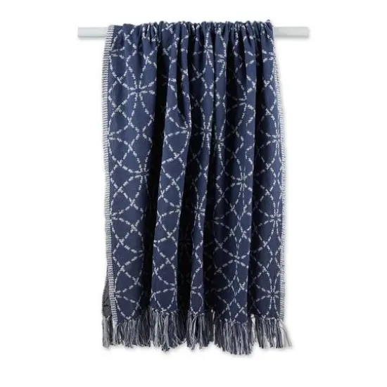 French Blue Concentric Circles Throw {3}