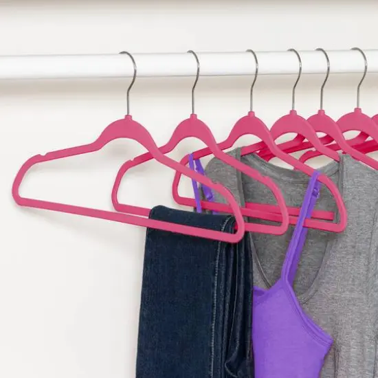 Honey Can Do Pink Slim-Profile Non-Slip Velvet Hangers, 35ct. {3}