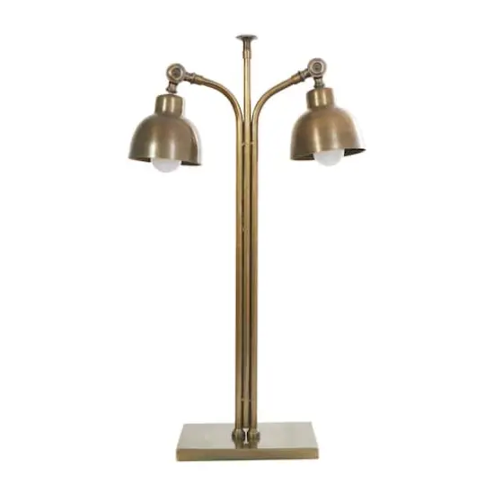 2ft. Brass Stainless Steel Desk Lamp with Double Shades {3}