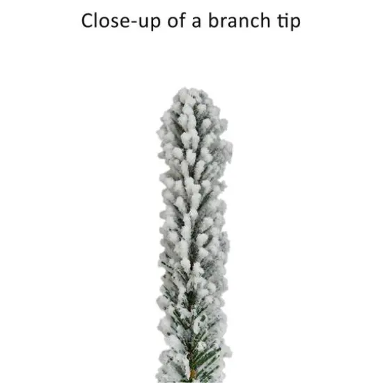 7.5ft. Pre-Lit Flocked Franklin Fir Artificial Christmas Tree, Clear LED Lights {7}