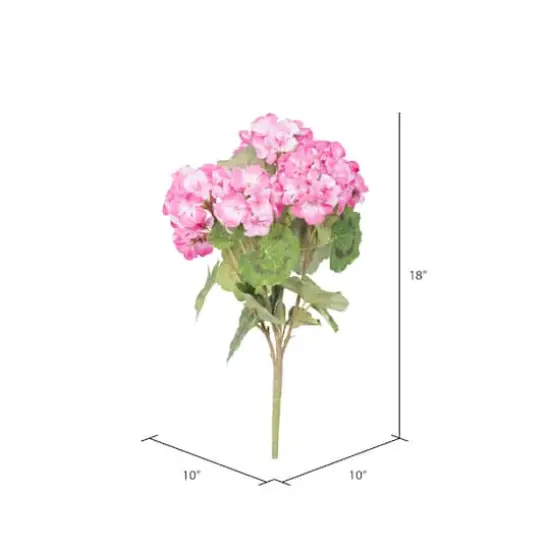 18" Artificial Light Pink Geranium Bush, 4ct. {4}