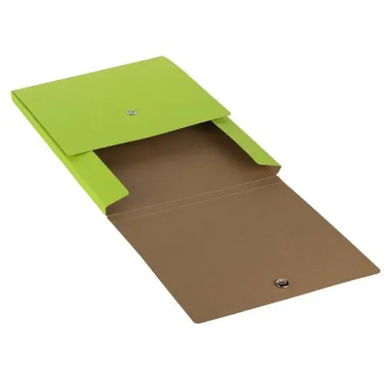 JAM Paper Vertical Kraft Snap Closure Portfolio Green {6}