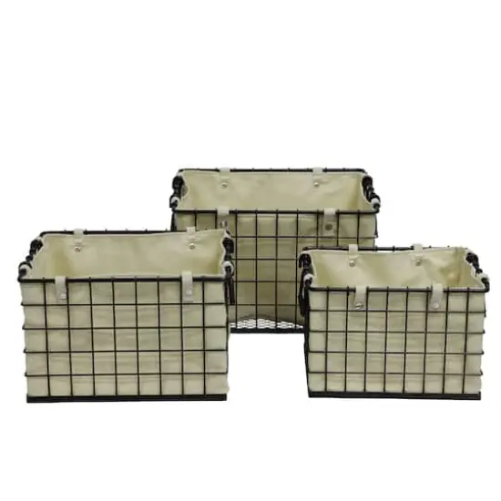 Foldable Metal Storage Baskets, 3ct. {1}
