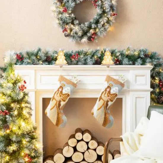 Glitzhome&reg; 20" Angel Hooked Stocking {4}