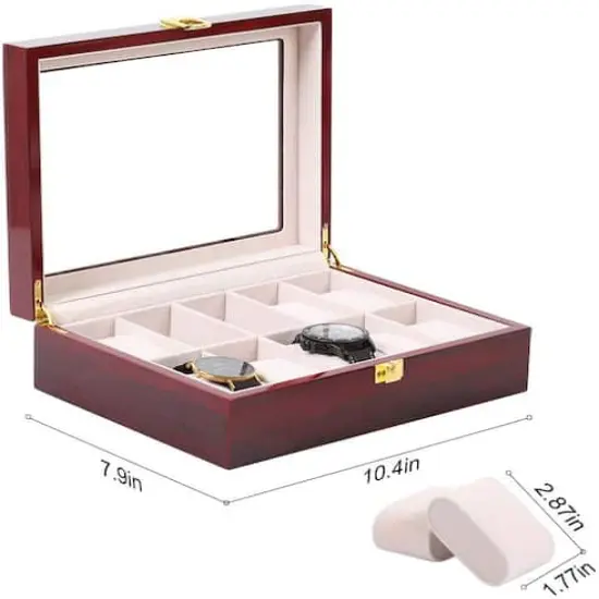 Cherry Red Deca Leather Watch Box {3}