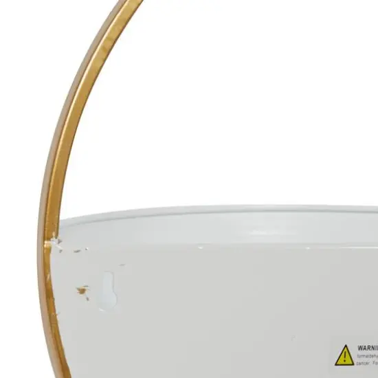 Gold & White Metal Contemporary Wall Planter Set {3}