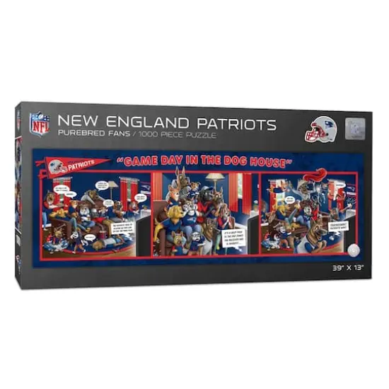 NFL Game Day in the Dog House 1,000 Piece Puzzle New England Patriots {1}