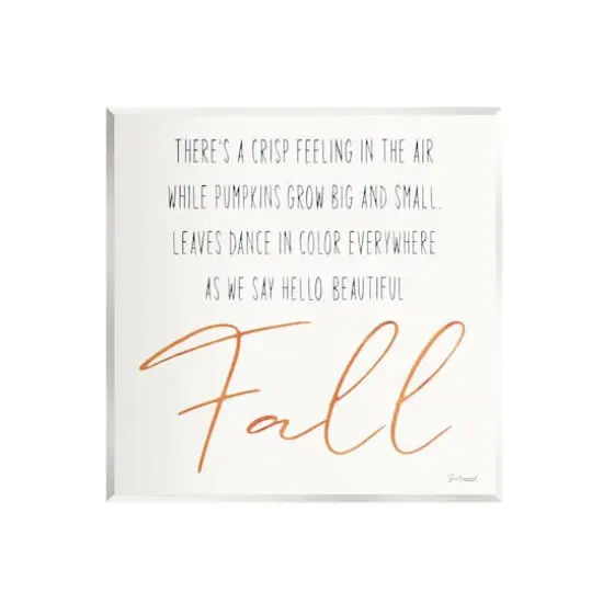Stupell Industries Hello Beautiful Fall Uplifting Rhyme Wall Plaque Art {1}