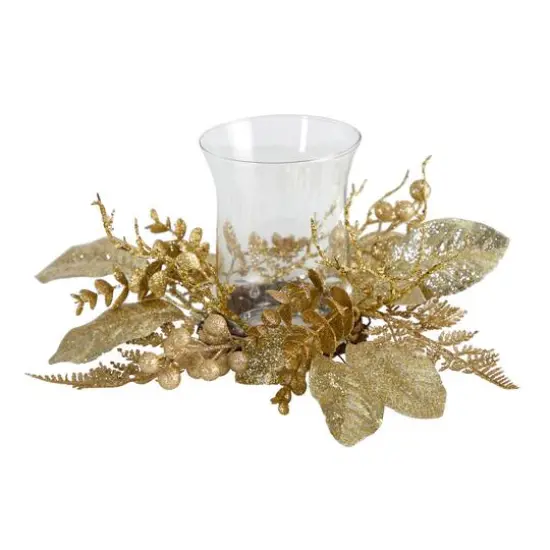 10" Golden Artificial Christmas Candelabrum {3}