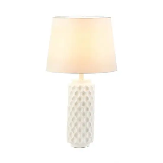 20" White Honeycomb Table Lamp {3}
