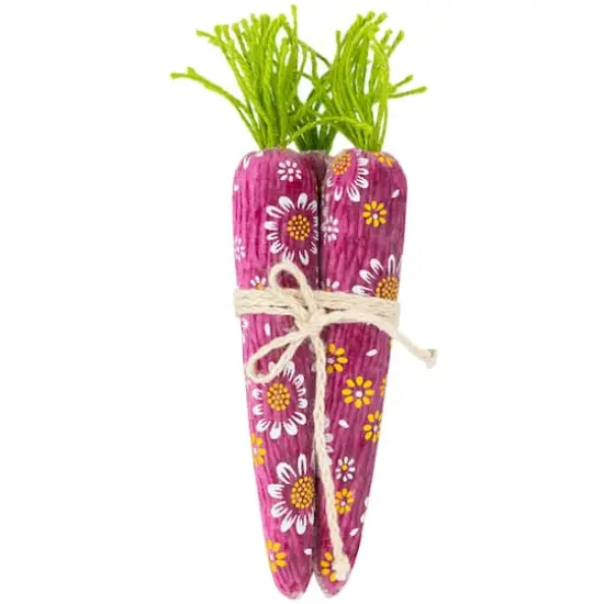 10.25" Floral Easter Carrot Decorations Set {1}