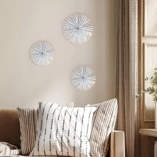 Habitat Decor White & Gold Starburst Metal Wall Art Set  {3}