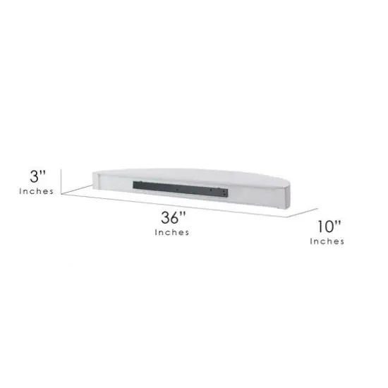 Large White Round Wood Floating Wall Shelf {7}