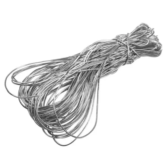 JAM Paper Metallic Elastic Loop, 50ct. Silver {5}