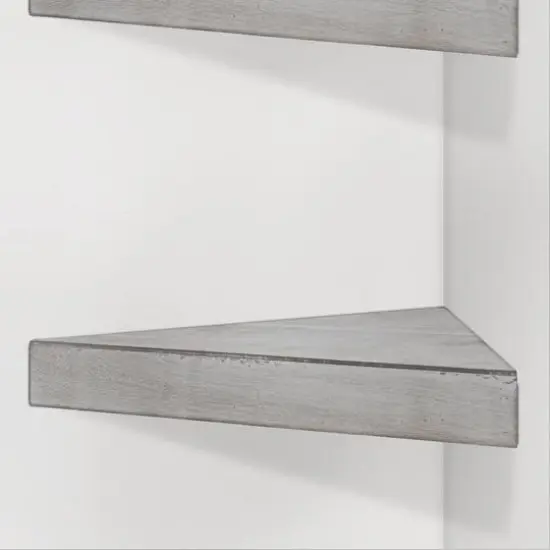 Floating Corner Shelves Set Gray {7}
