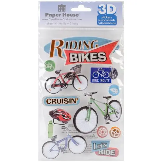 Paper House&reg; Riding Bikes 3D Stickers {1}