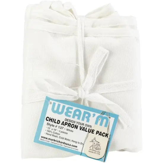 Mark Richards Wear'm White Child Apron, 3ct. {1}