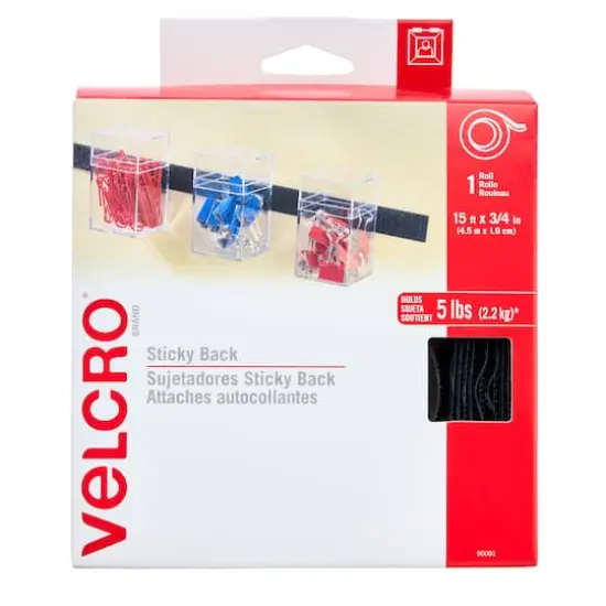 VELCRO&reg; Brand Sticky Back Tape, 15ft. Black {1}