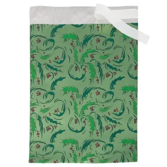 JAM Paper 9" x 12" Green Mistletoe Foil Open Envelopes with Self Adhesive Closure, 25ct. {3}