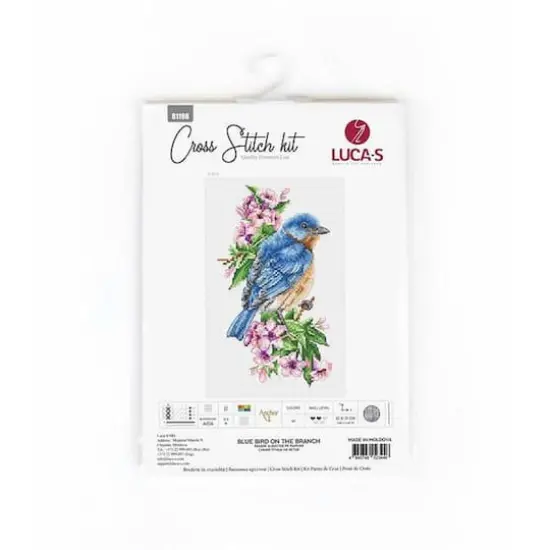 Luca-s Blue Bird On The Branch Counted Cross Stitch Kit {3}