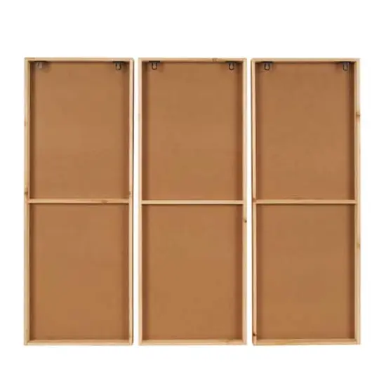 Brown Handmade Geometric Textured Mixed Media Diagonal Wall D&eacute;cor Set {8}