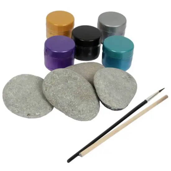 Hinkler DIY Metallic Rock Painting Box Set {5}